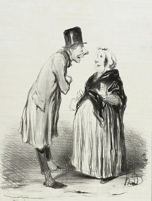 Framed Print : Eh bien oui! C'est comme je vous le dis, la petite... 1840. Creator: Honore Daumier Framed Print : Eh bien oui! C'est comme je vous le dis, la petite... 1840. Creator: Honore Daumier