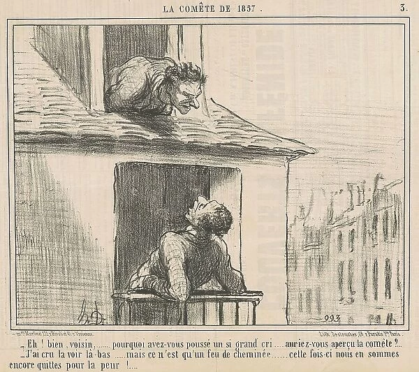 Eh! Bien, voisin... pourquoi avez-vous poussé... 19th century. Creator: Honore Daumier