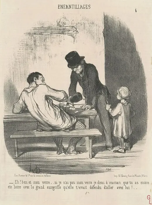 Framed Print : Eh! hen et mon verre... si je n'ai pas mon verre... 19th century. Creator: Honore Daumier Framed Print : Eh! hen et mon verre... si je n'ai pas mon verre... 19th century. Creator: Honore Daumier