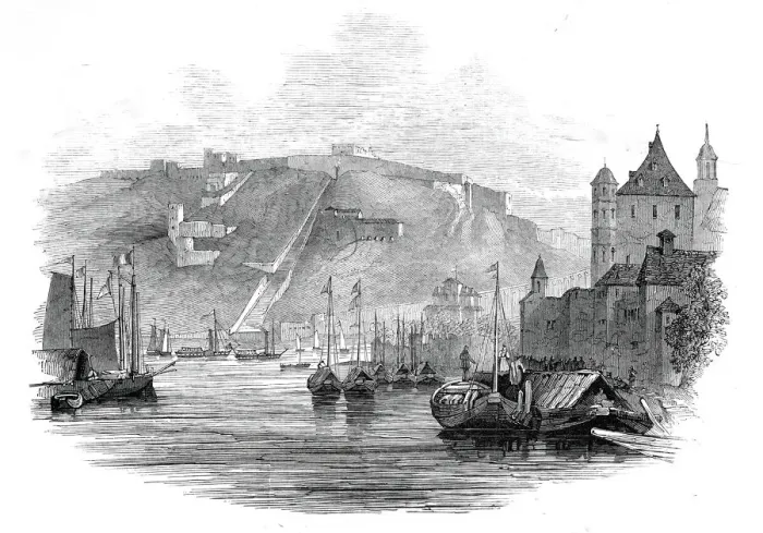 Framed Print : Ehrenbreitstein and Coblentz, 1845. Creator: Ebenezer Landells Framed Print : Ehrenbreitstein and Coblentz, 1845. Creator: Ebenezer Landells