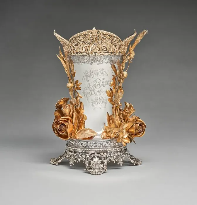Framed Print : Ehret vase, 1889. Creator: Gorham Manufacturing Company Framed Print : Ehret vase, 1889. Creator: Gorham Manufacturing Company