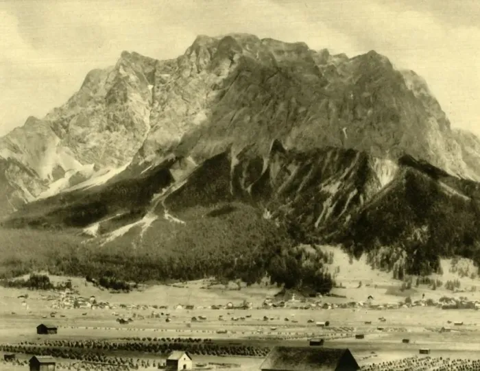 Framed Print : Ehrwald and the Wetterstein mountains, Tyrol, Austria, c1935. Creator: Unknown Framed Print : Ehrwald and the Wetterstein mountains, Tyrol, Austria, c1935. Creator: Unknown