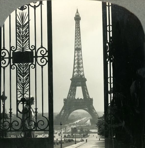 The Eiffel Tower and Champs de Mars from the Trocadero Palace, Paris, France, c1930s