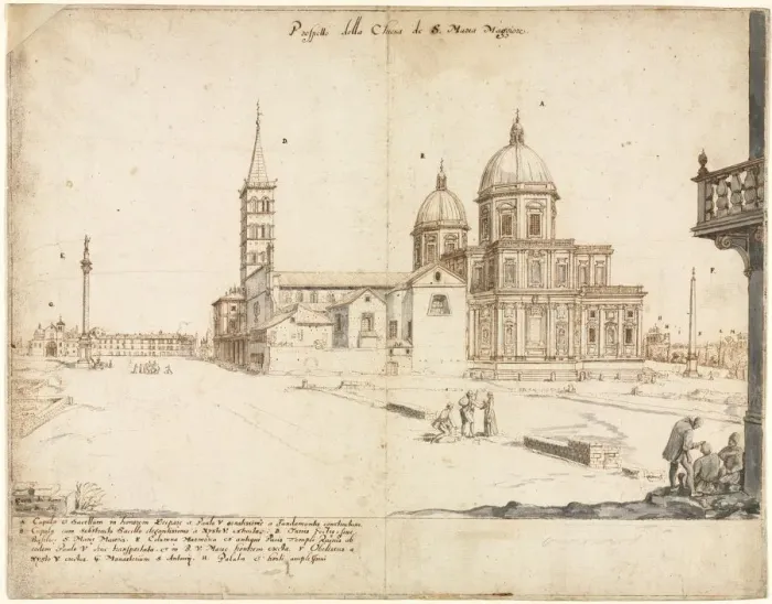 Framed Print : Eighteen Views of Rome: The Basilica of Santa Maria Maggiore, 1664. Creator: Lievin Cruyl (Flemish Framed Print : Eighteen Views of Rome: The Basilica of Santa Maria Maggiore, 1664. Creator: Lievin Cruyl (Flemish