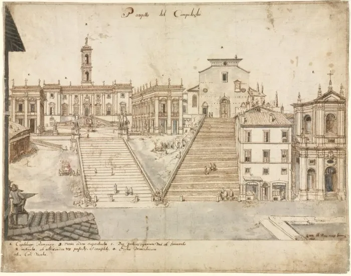 Framed Print : Eighteen Views of Rome: The Campidoglio, 1665. Creator: Lievin Cruyl (Flemish, c. 1640-c Framed Print : Eighteen Views of Rome: The Campidoglio, 1665. Creator: Lievin Cruyl (Flemish, c. 1640-c