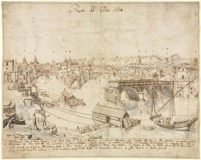 Framed Print : Eighteen Views of Rome: The Ponte Rotto, 1665. Creator: Lievin Cruyl (Flemish, c. 1640-c Framed Print : Eighteen Views of Rome: The Ponte Rotto, 1665. Creator: Lievin Cruyl (Flemish, c. 1640-c