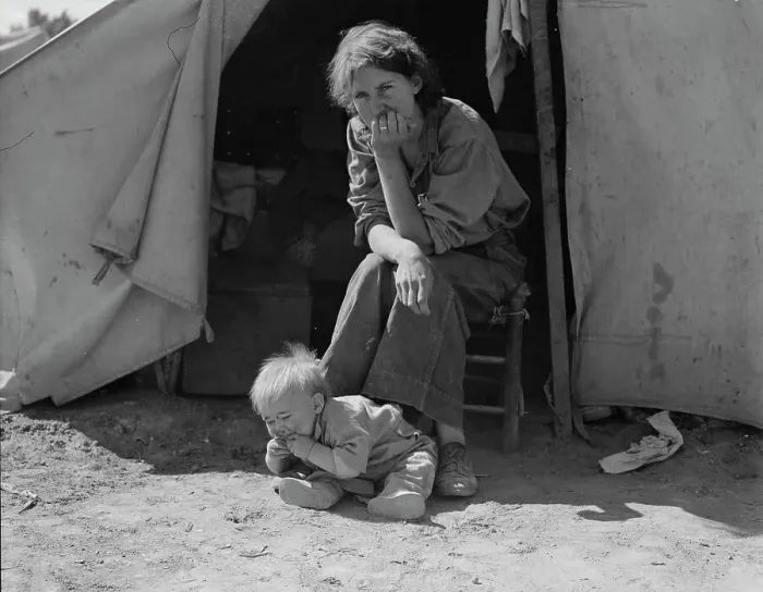 Framed Print : Eighteen year-old mother from Oklahoma, now a California migrant, 1937. Creator: Dorothea Lange Framed Print : Eighteen year-old mother from Oklahoma, now a California migrant, 1937. Creator: Dorothea Lange