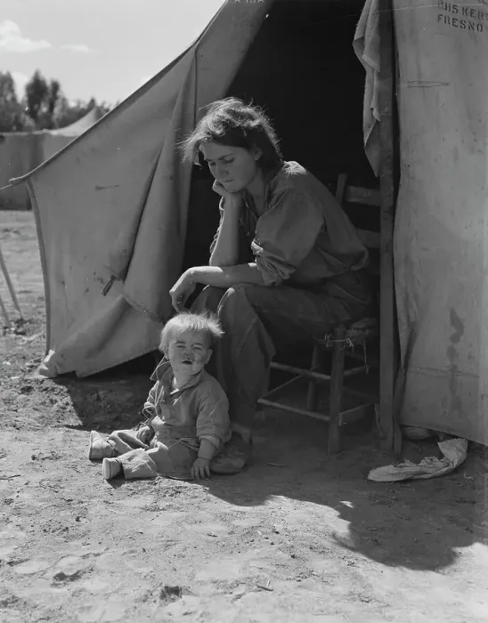 Framed Print : Eighteen year-old mother from Oklahoma, now a California migrant, 1937. Creator: Dorothea Lange Framed Print : Eighteen year-old mother from Oklahoma, now a California migrant, 1937. Creator: Dorothea Lange