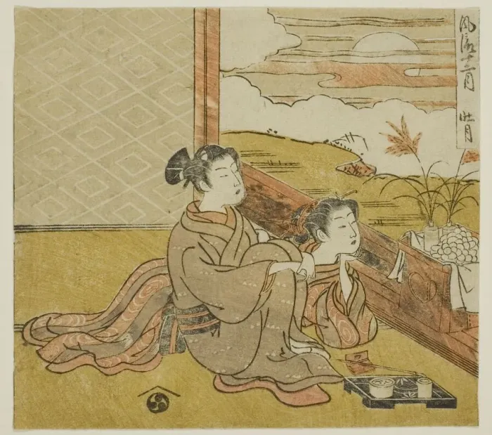 Framed Print : The Eighth Month (Sogetsu), from the series Fashionable Twelve Months (Furyu c Framed Print : The Eighth Month (Sogetsu), from the series Fashionable Twelve Months (Furyu c