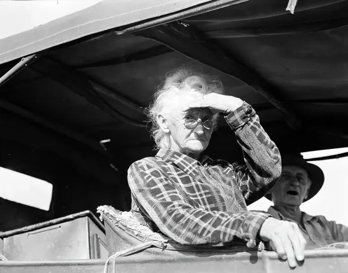 Framed Print : Eighty year old woman living in squatters camp on the outskirts of Bakersfield, California, 1936. Creator: Dorothea Lange Framed Print : Eighty year old woman living in squatters camp on the outskirts of Bakersfield, California, 1936. Creator: Dorothea Lange