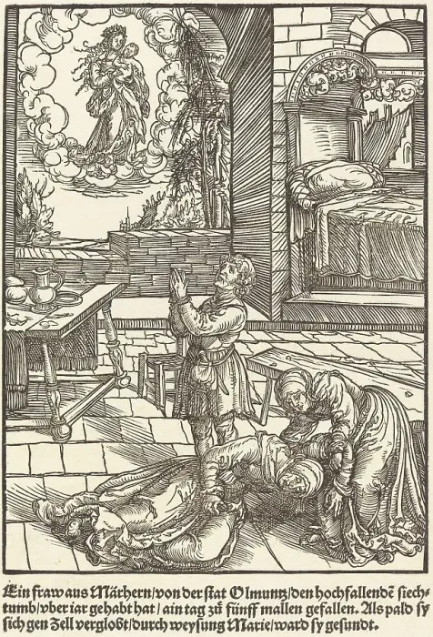 Framed Print : Ein frau aus Marhern... c. 1503. Creator: Master of the Legend Scenes Framed Print : Ein frau aus Marhern... c. 1503. Creator: Master of the Legend Scenes
