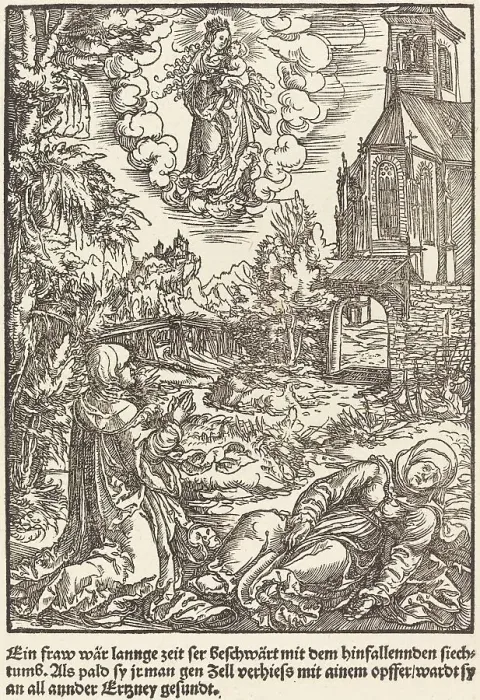 Framed Print : Ein Frau war lannge Zeit... c. 1503. Creator: Master of the Legend Scenes Framed Print : Ein Frau war lannge Zeit... c. 1503. Creator: Master of the Legend Scenes