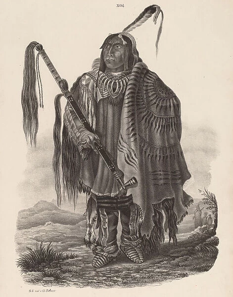 Ein Monitari Indianer, 1839. Creator: Karl Bodmer
