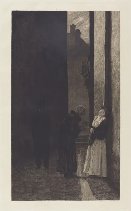 Framed Print : Ein Schritt (A Step), 1883. Creator: Max Klinger Framed Print : Ein Schritt (A Step), 1883. Creator: Max Klinger