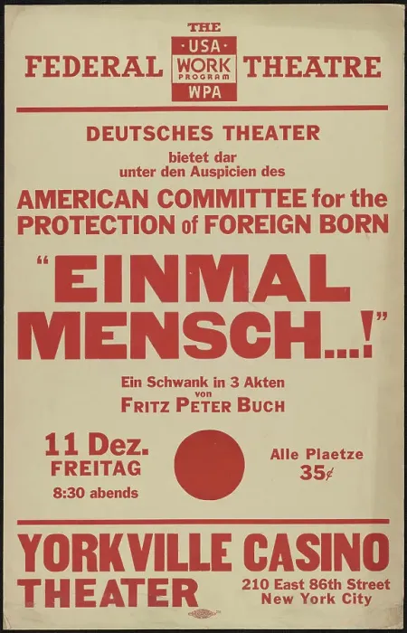 Framed Print : Einmal Mensch…!, New York, 1936. Creator: Unknown Framed Print : Einmal Mensch…!, New York, 1936. Creator: Unknown
