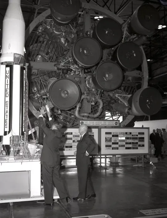 Framed Print : Eisenhower visits the George C. Marshall Space Flight Center, Alabama, USA. Creator: NASA Framed Print : Eisenhower visits the George C. Marshall Space Flight Center, Alabama, USA. Creator: NASA