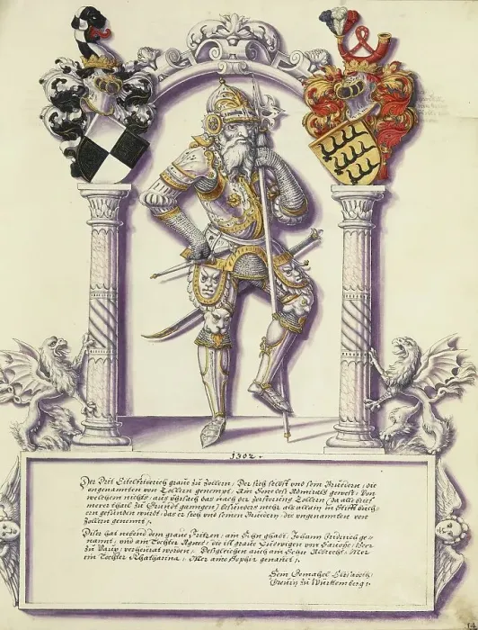 Framed Print : Eitelfriedrich III Hohenzollern; Chronicle of the Hohenzollern Family, about 1572. Creator: Jorg Ziegler Framed Print : Eitelfriedrich III Hohenzollern; Chronicle of the Hohenzollern Family, about 1572. Creator: Jorg Ziegler