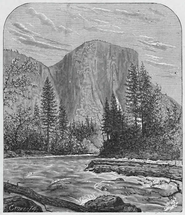 Framed Print : El Capitan from Merced River, 1874, (1883). Artist: C Crane Framed Print : El Capitan from Merced River, 1874, (1883). Artist: C Crane