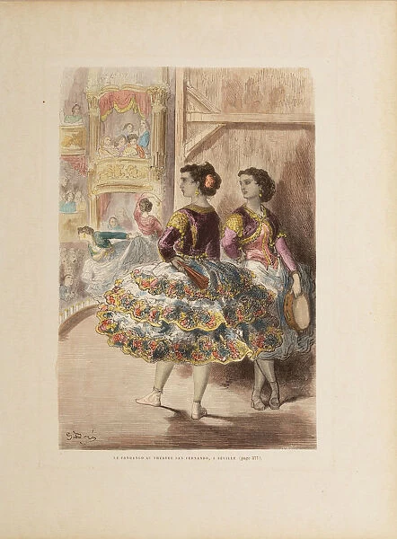 El fandango en el Teatro de San Fernando de Sevilla, c. 1874. Creator: Dore, Gustave