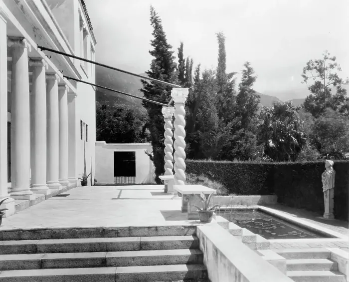 Framed Print : El Fureidis, James Waldron Gillespie house, Parra Grande Lane, Montecito, California, 1917. Creator: Frances Benjamin Johnston. El Fureidis, James Waldron Gillespie house, Parra Grande Lane, Montecito, California, 1917 Framed Print : El Fureidis, James Waldron Gillespie house, Parra Grande Lane, Montecito, California, 1917. Creator: Frances Benjamin Johnston. El Fureidis, James Waldron Gillespie house, Parra Grande Lane, Montecito, California, 1917