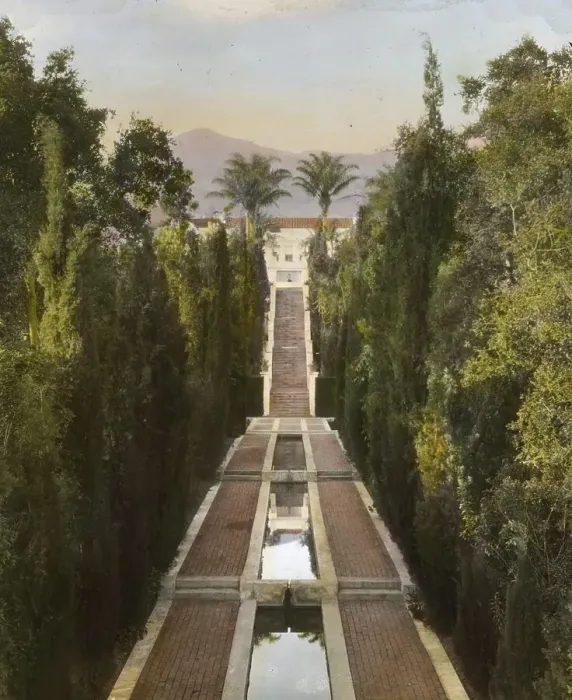 Framed Print : El Fureidis, James Waldron Gillespie house, Parra Grande Lane, Montecito, California, 1917. Creator: Frances Benjamin Johnston. El Fureidis, James Waldron Gillespie house, Parra Grande Lane, Montecito, California, 1917 Framed Print : El Fureidis, James Waldron Gillespie house, Parra Grande Lane, Montecito, California, 1917. Creator: Frances Benjamin Johnston. El Fureidis, James Waldron Gillespie house, Parra Grande Lane, Montecito, California, 1917