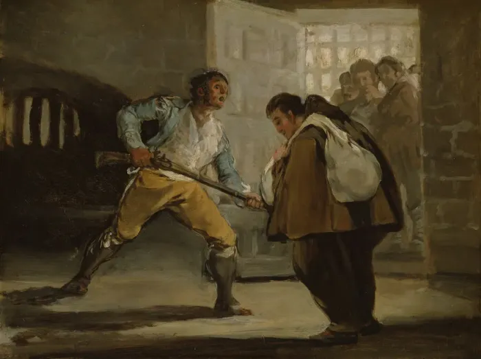 Framed Print : El Maragato Threatens Friar Pedro de Zaldivia with His Gun, c. 1806 Framed Print : El Maragato Threatens Friar Pedro de Zaldivia with His Gun, c. 1806