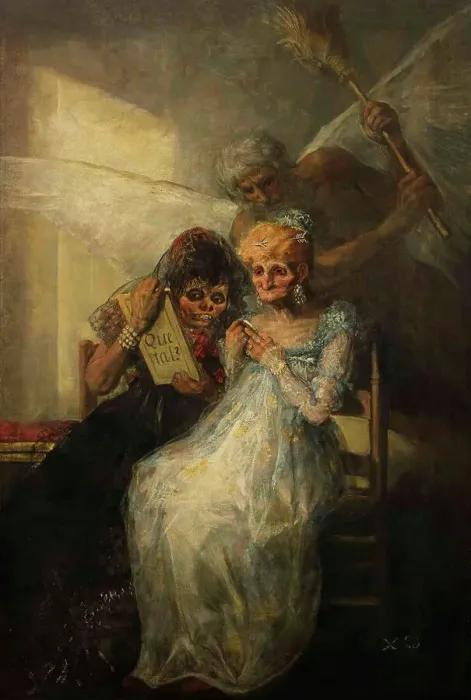 Framed Print : El Tiempo (Time and the old woman), c. 1810. Creator: Goya, Francisco, de (1746-1828) Framed Print : El Tiempo (Time and the old woman), c. 1810. Creator: Goya, Francisco, de (1746-1828)