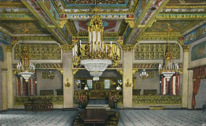 Framed Print : Elaborate Interior of Casino and Famous Gold Bar, Hotel Agua Caliente, c1939 Framed Print : Elaborate Interior of Casino and Famous Gold Bar, Hotel Agua Caliente, c1939