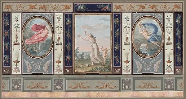 Elaborate Wall Decoration with Endymion and Hebe, c. 1800. Creator: Tommaso Bigatti