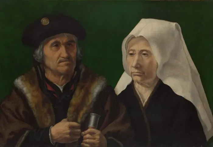 Framed Print : An Elderly Couple, c. 1520. Artist: Gossaert, Jan (ca. 1478-1532) Framed Print : An Elderly Couple, c. 1520. Artist: Gossaert, Jan (ca. 1478-1532)