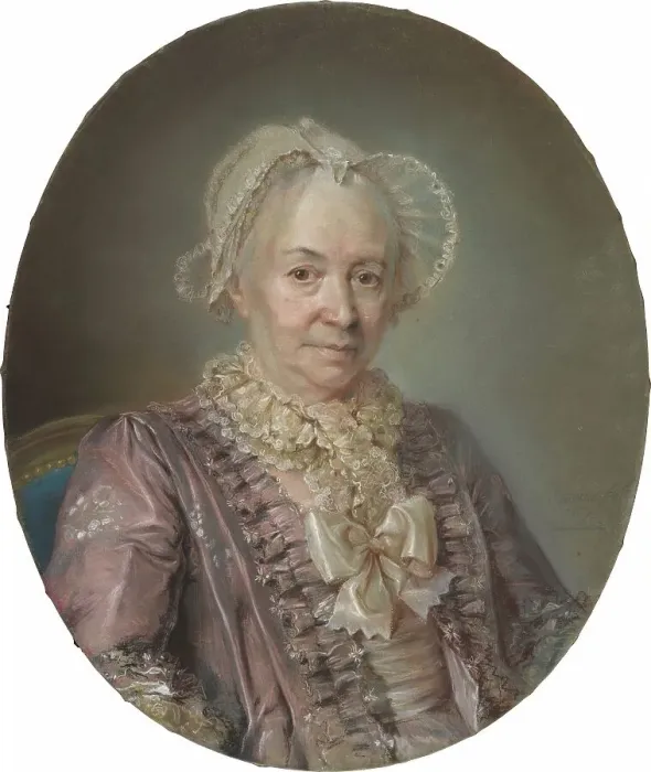 Framed Print : An Elderly Lady in a Mauve Silk Dress, 1767. Creator: Claude Bornet Framed Print : An Elderly Lady in a Mauve Silk Dress, 1767. Creator: Claude Bornet