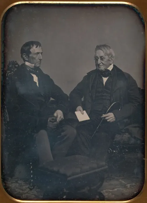 Framed Print : Two Elderly Men Conversing, ca. 1850. Creator: John Adams Whipple Framed Print : Two Elderly Men Conversing, ca. 1850. Creator: John Adams Whipple