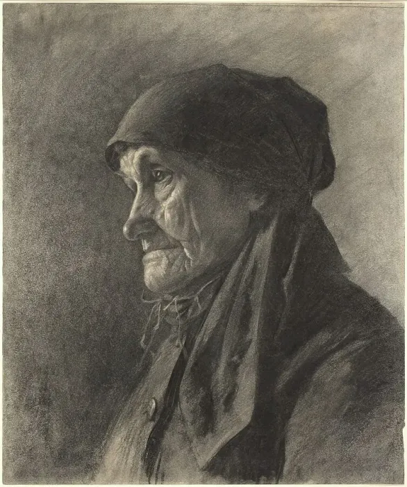 Framed Print : An Elderly Peasant Woman, c. 1878. Creator: Leon-Augustin Lhermitte Framed Print : An Elderly Peasant Woman, c. 1878. Creator: Leon-Augustin Lhermitte