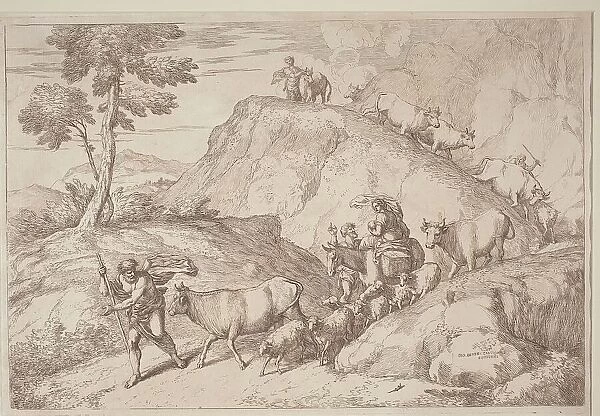 An Elderly Shepherd Leading the Flock, 1758 / 1759. Creator: Gaetano Gherardo Zompini
