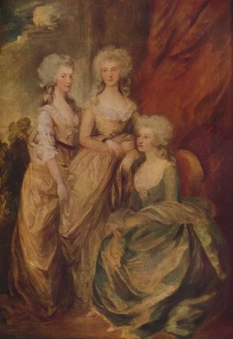 Framed Print : The Three Eldest Princesses: Charlotte, Princess Royal, Augusta and Elizabeth, c1783. Artist: Thomas Gainsborough Framed Print : The Three Eldest Princesses: Charlotte, Princess Royal, Augusta and Elizabeth, c1783. Artist: Thomas Gainsborough