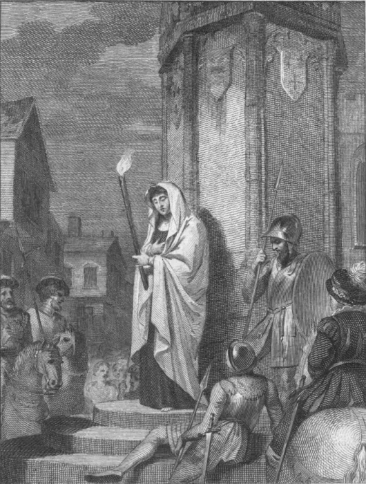 Framed Print : Eleanor doing penance for witchcraft, 1441, (1789) Artist: Anker Smith