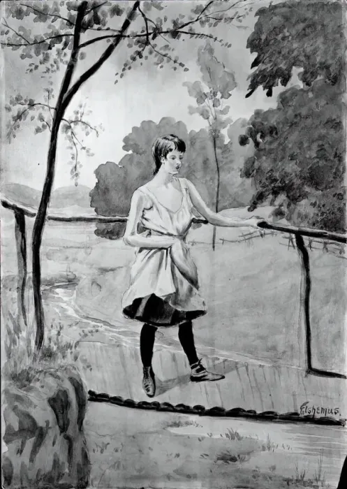 Framed Print : Eleanor (On the Log Bridge, Study for Painting), c. 1896-1899 Framed Print : Eleanor (On the Log Bridge, Study for Painting), c. 1896-1899