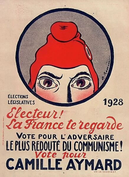 Electeur! la France te regarde, 1928. Creator: Barrère, Adrien (1877-1931)