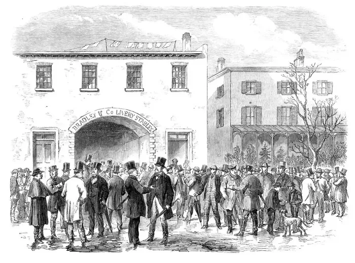 Framed Print : Election Day in New York: a polling-place among the Upper Ten, 1864. Creator: Unknown. Election Day in New York: a polling-place among the Upper Ten, 1864. Creator: Unknown Framed Print : Election Day in New York: a polling-place among the Upper Ten, 1864. Creator: Unknown. Election Day in New York: a polling-place among the Upper Ten, 1864. Creator: Unknown