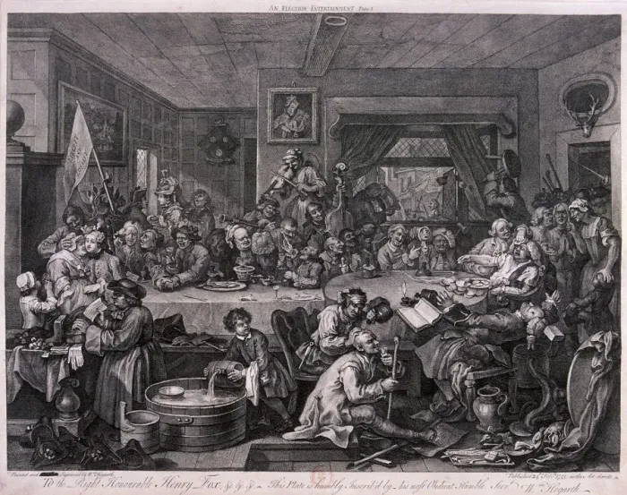 Framed Print : An election entertainment, plate I of The Election, 1755. Artist: William Hogarth Framed Print : An election entertainment, plate I of The Election, 1755. Artist: William Hogarth