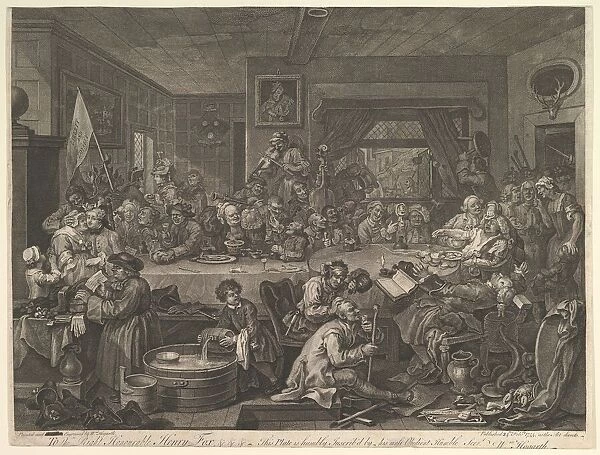 An Election Entertainment, Plate I: Four Prints of an Election, February 24, 1755