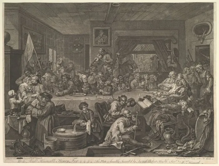 Framed Print : An Election Entertainment, Plate I: Four Prints of an Election, February 24, 1755 Framed Print : An Election Entertainment, Plate I: Four Prints of an Election, February 24, 1755