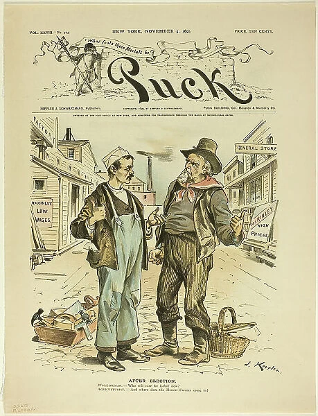 After Election, from Puck, published November 5, 1890. Creator: Joseph Keppler