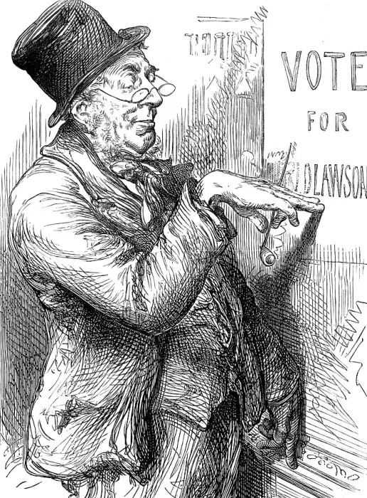 Framed Print : Election Sketches: local option, 1880. Creator: Unknown Framed Print : Election Sketches: local option, 1880. Creator: Unknown