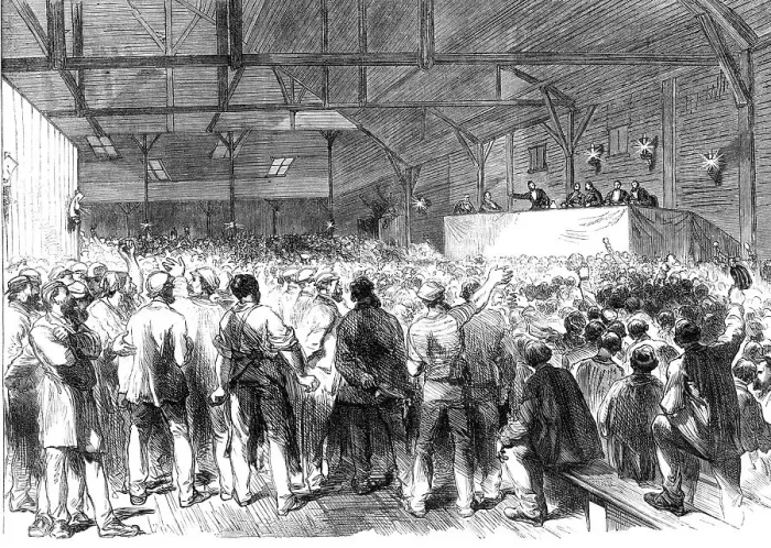 Framed Print : The Elections in Paris: a meeting in a low quarter, 1869. Creator: Unknown Framed Print : The Elections in Paris: a meeting in a low quarter, 1869. Creator: Unknown