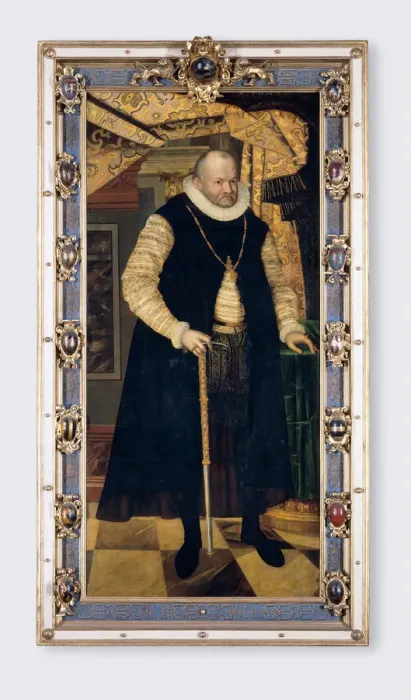 Framed Print : Elector August of Saxony (1526-1586), 1586. Artist: Roder (Rheder), Cyriacus (ca. 1560-1598) Framed Print : Elector August of Saxony (1526-1586), 1586. Artist: Roder (Rheder), Cyriacus (ca. 1560-1598)