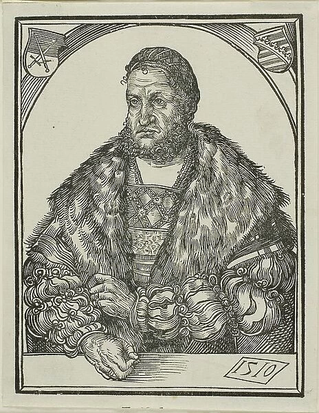 Elector Frederick III of Saxony, from Speculum intellectuale felicitatis humane, 1510. Creator: Wolf Traut
