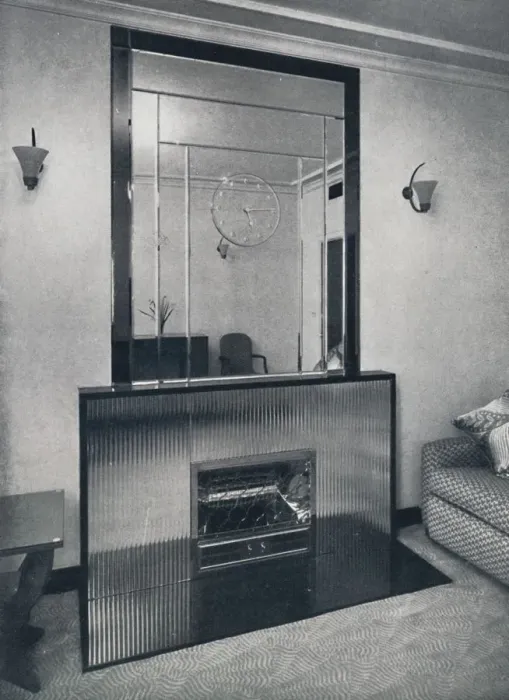 Framed Print : Electric fireplace and overmantel by James Clark & Son Ltd. 1940 Framed Print : Electric fireplace and overmantel by James Clark & Son Ltd. 1940