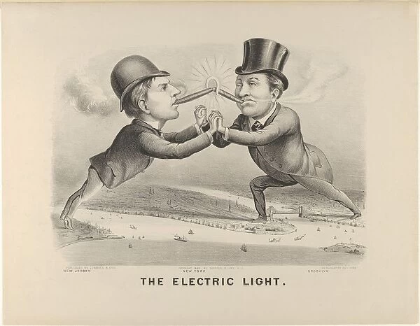 The Electric Light, 1880. 1880. Creators: Nathaniel Currier, James Merritt Ives