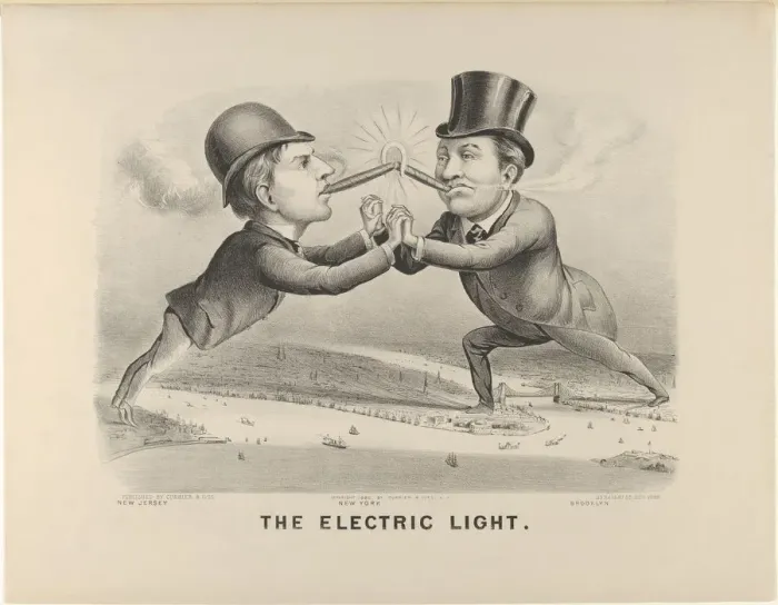 Framed Print : The Electric Light, 1880. 1880. Creators: Nathaniel Currier, James Merritt Ives Framed Print : The Electric Light, 1880. 1880. Creators: Nathaniel Currier, James Merritt Ives